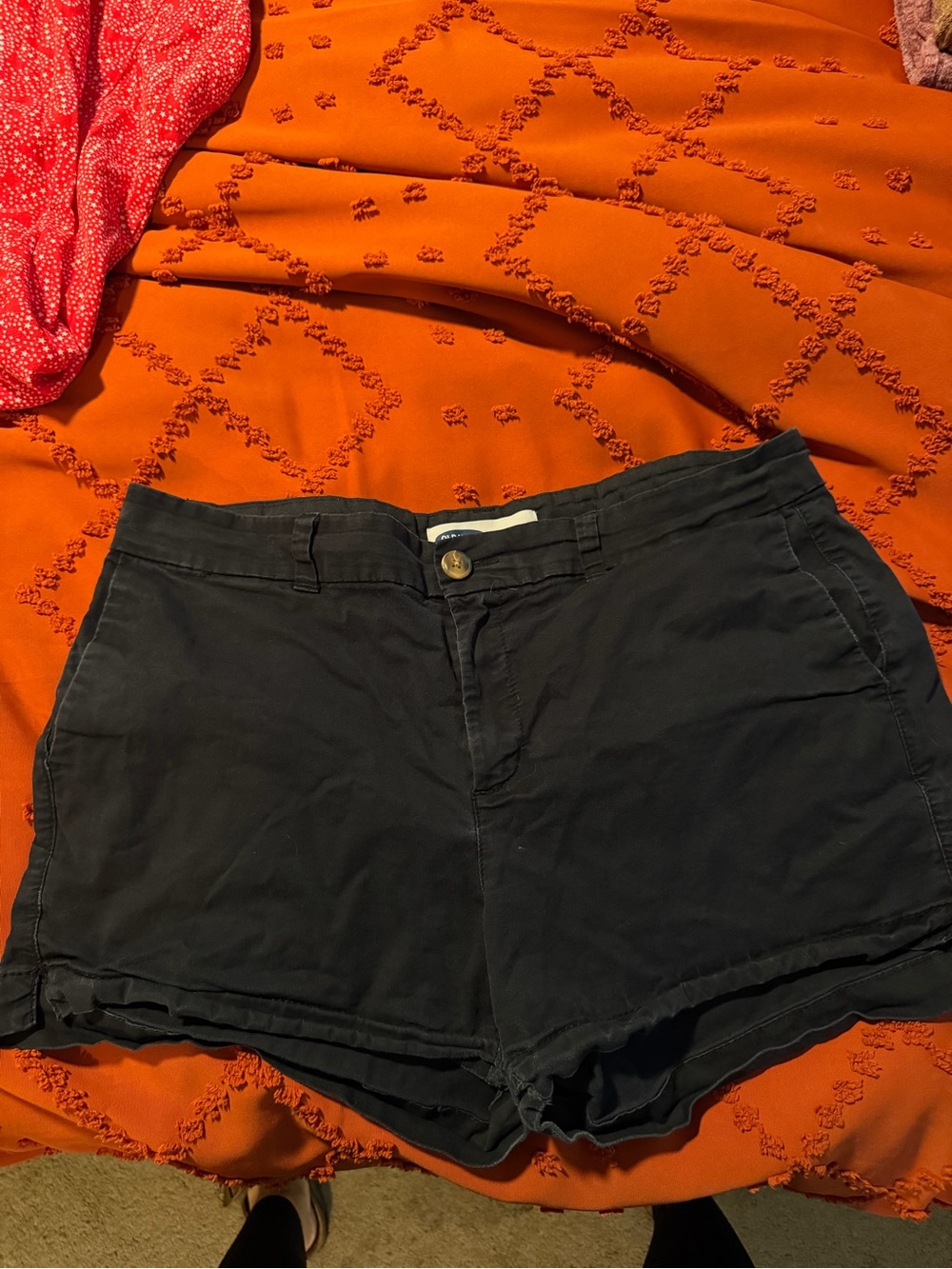 Old Navy Black High-Rise Casual Cotton Shorts
